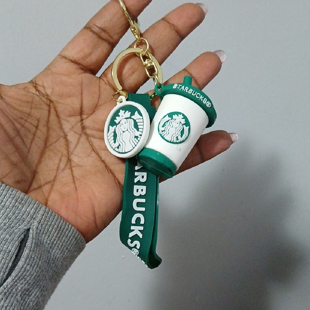 Starbucks Green and White Keychain Trio